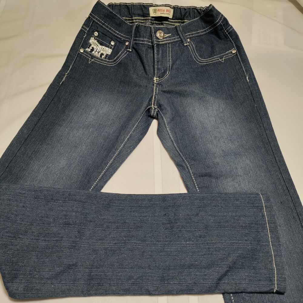 Rosa Bellini Size 5 Women's Jeans With Silver Designer Sequin Pockets